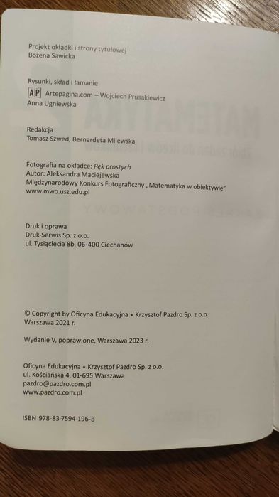Matematyka 2 Zbiór zadań Zakres podstawowy