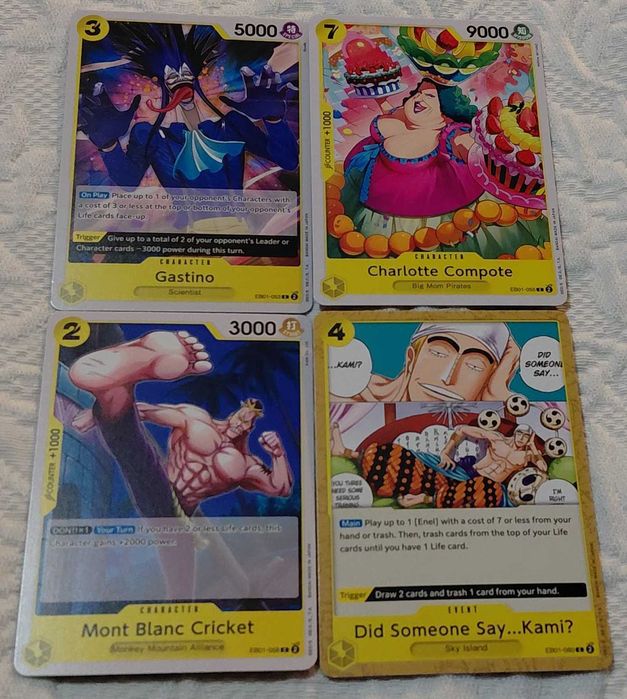 lote de 28 cartas one piece tcg EB01