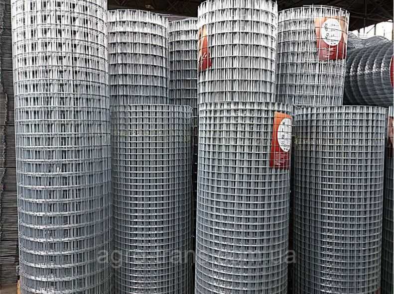 Сетка Сварная Оцинкована Рулоны: 1м, 1,5м, 1,8м,2м.  (Ø 0,7мм - 2,5мм)