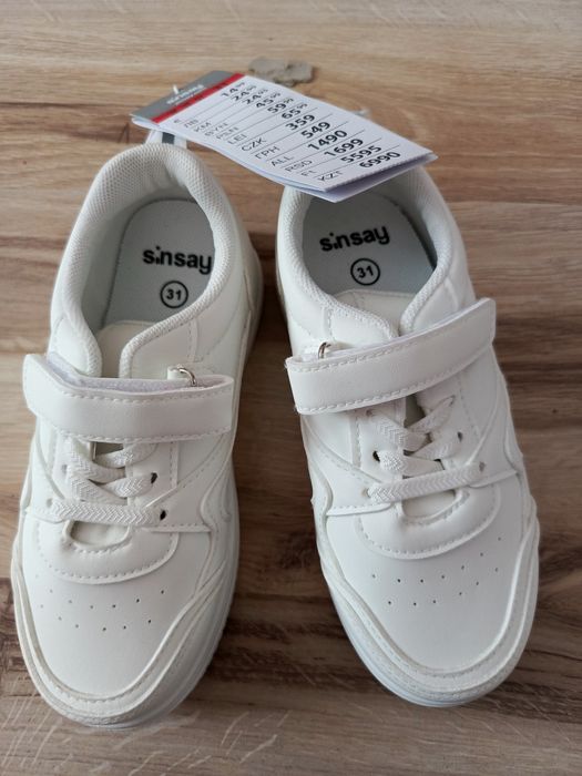 Białe trampki adidasy buty na rzepy Sinsay 31  nowe