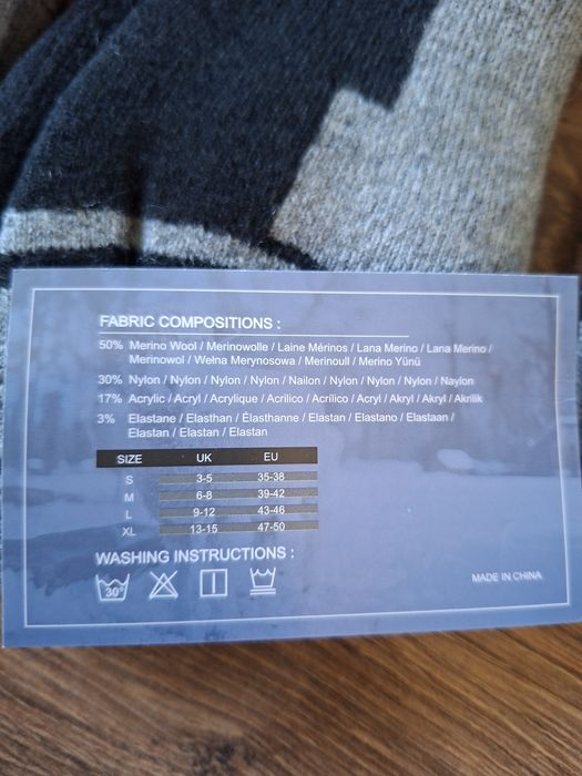 3pack skarpet 50%merino 43-46