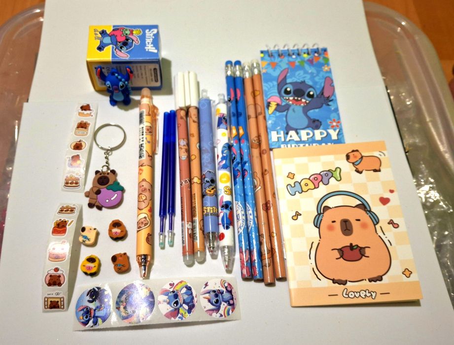 Mega zestaw kapibara stitch prezent urodziny święta