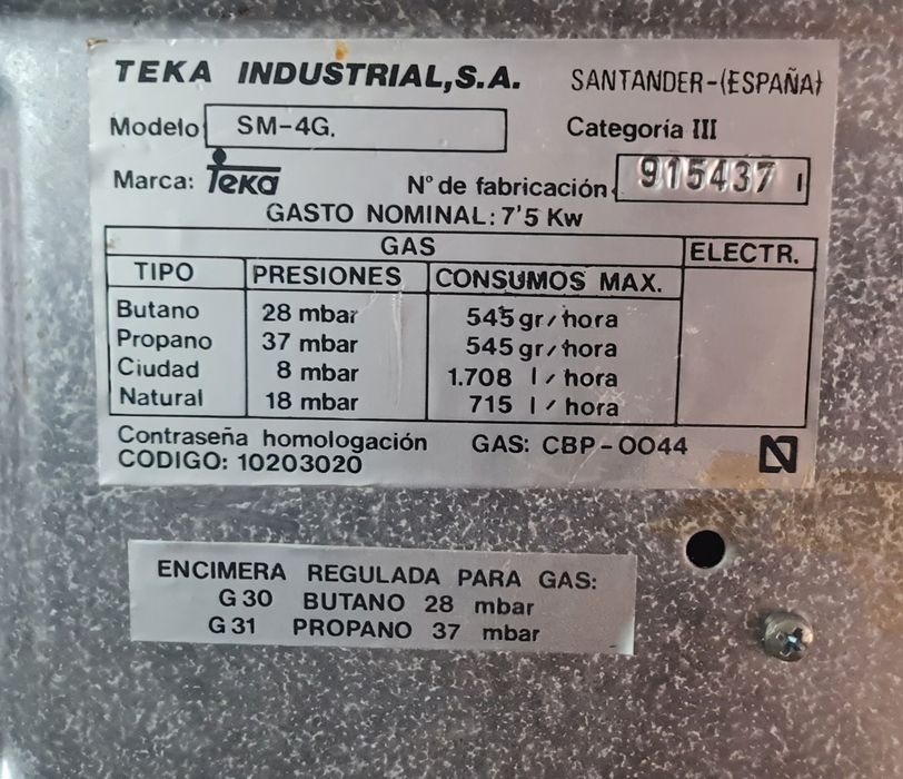 Placa gás Teka SM-4G