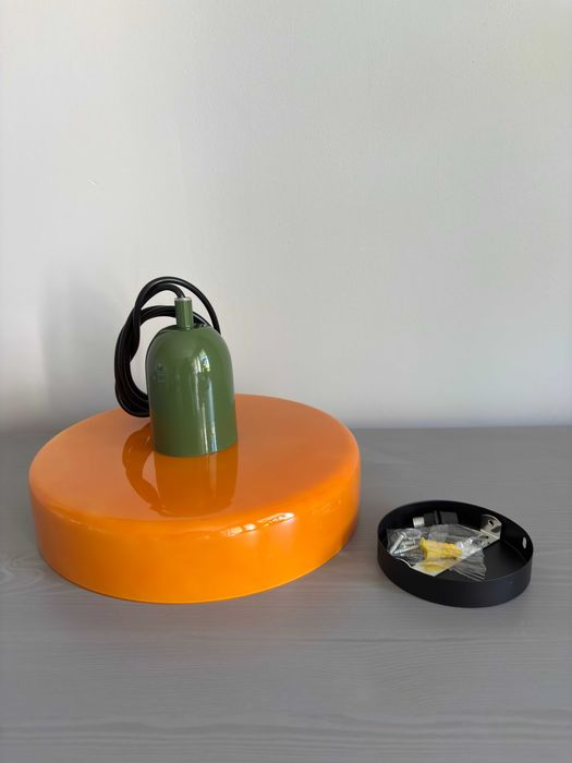 Lampa wisząca retro vintage - kolorowa pomarańczowa do salonu/jadalni