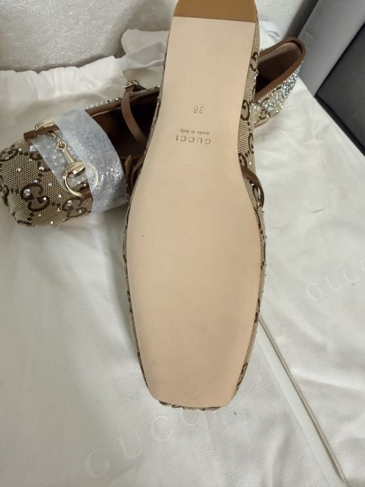 Оригінал! Балетки Gucci Signoria з кристалами та Horsebit (Розмір 38)