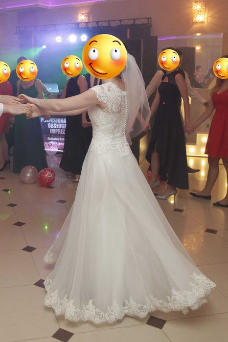 Suknia ślubna 36 śmietankowa