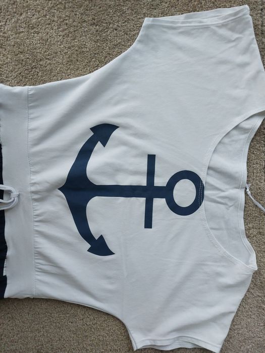 Sukienka marynarska z kotwicą paski UNI