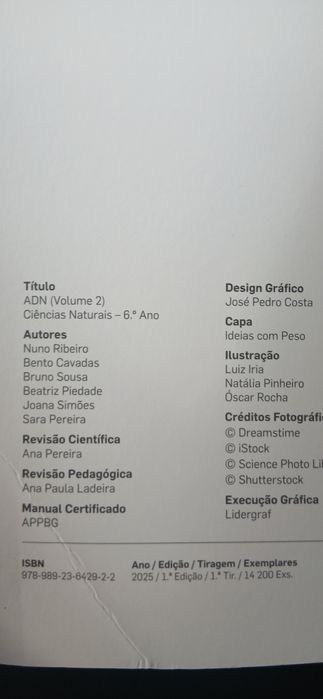 Livro escolar Adn 6 ano 2 volumes