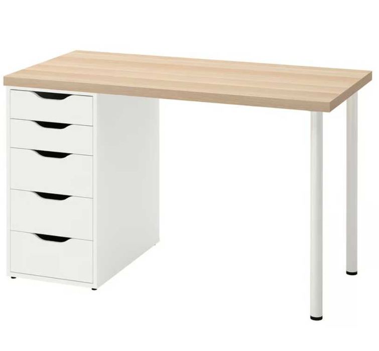 Ikea Lagkapten Alex Biurko Dąb Bejca Biały 120X60 + Darmowa dostawa warszawa
