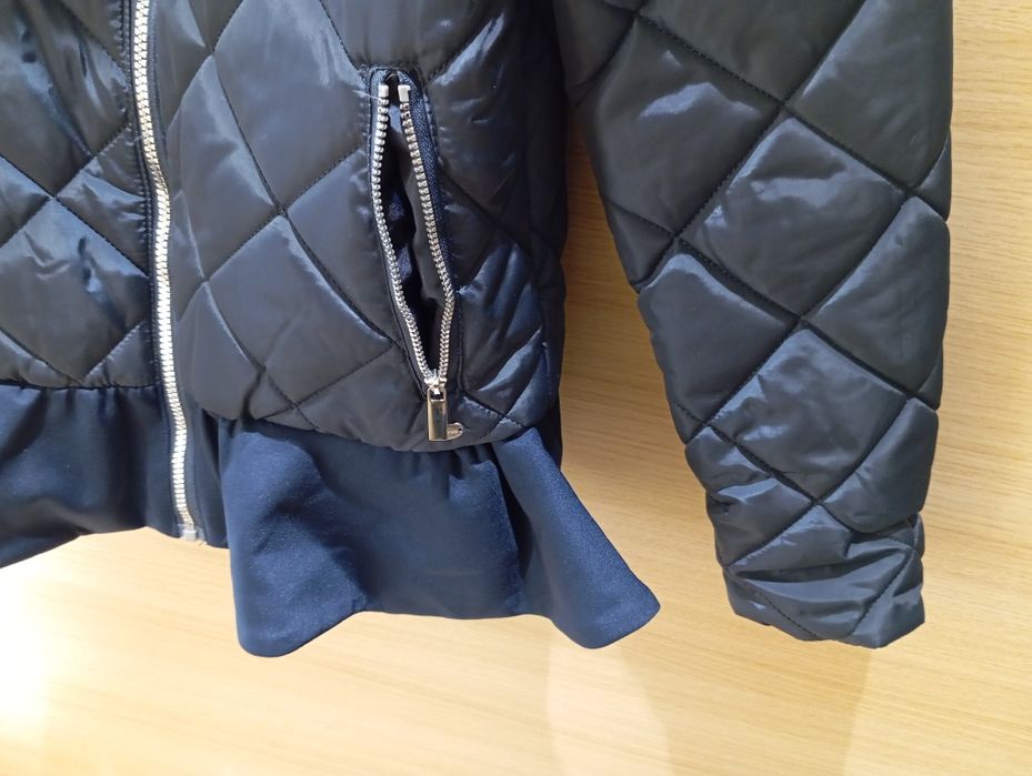 Tiffosi marca casaco de algodão com capuz em azul escuro para meninas