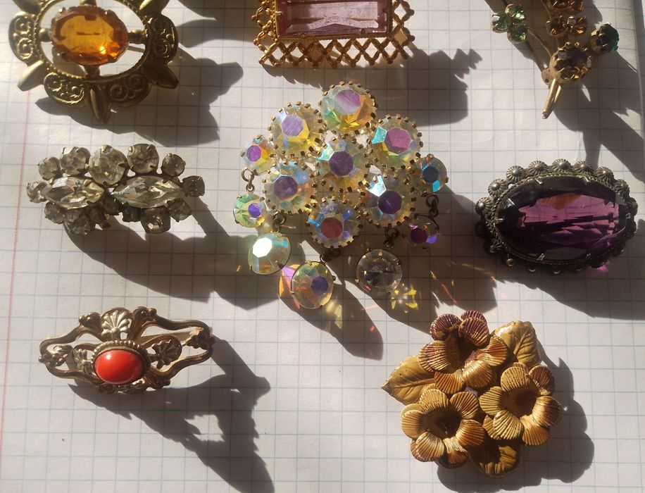 Брошь винтажная позолота