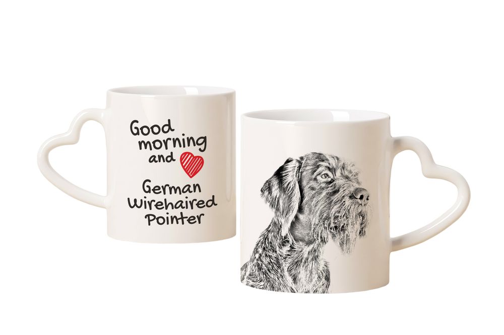 Wyżeł niemiecki szorstkowłosy kubek z psem good morning serce Art-Dog