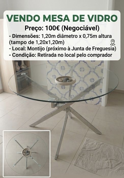 Mesa Redonda 1,20x1,20 , 75cm Altura.