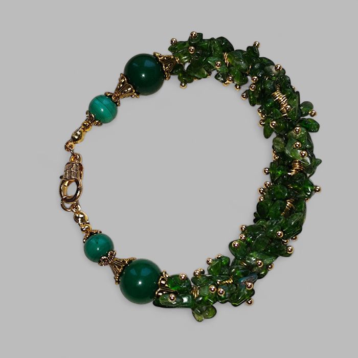 Bransoletka DIOPYSYD - zielony wachlarz