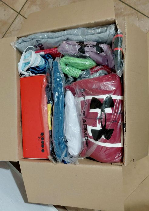 BOX MIX NOWE w FOLII markowe Under Armour, Pit Bull, Diadora, 4F
