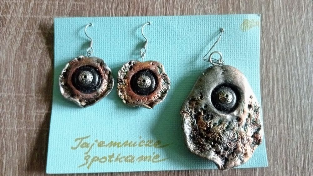 Komplet kolczyki i zawieszka