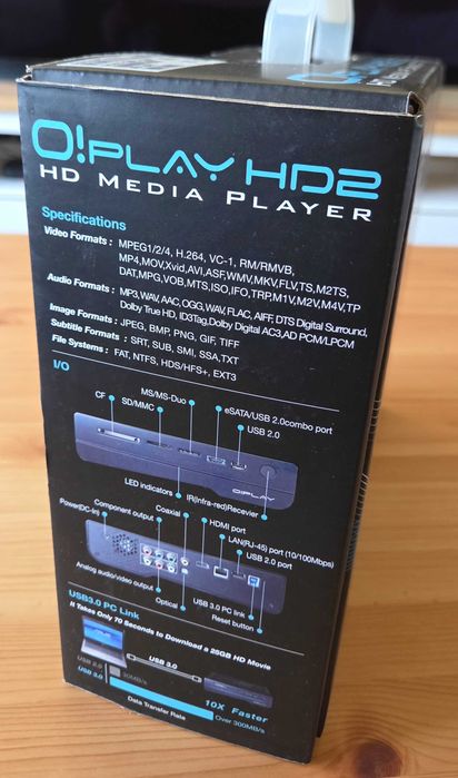 Asus O!Play HD2 Media Player / Box HDMI - Usada na caixa original, a funcionar