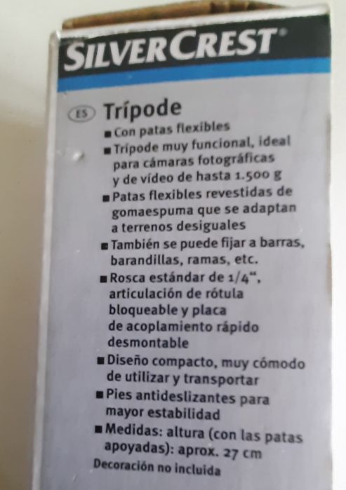 Tripé de máquina fotográfica  SilverCrest
