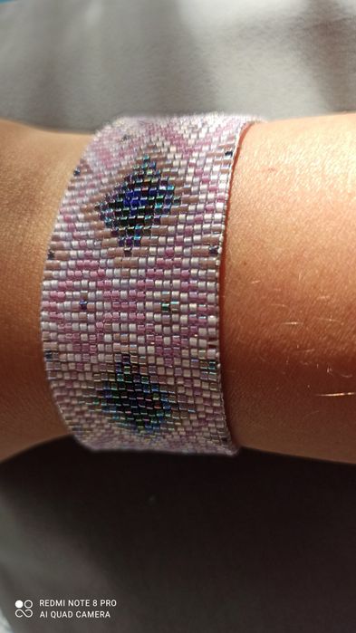 Różowa bransoletka z koralików Miyuki. Handmade
