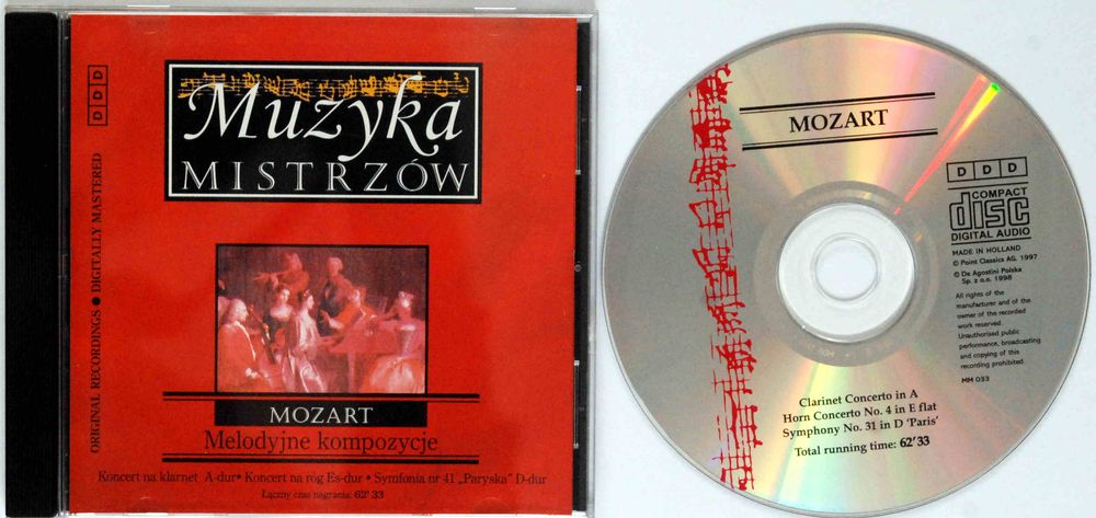 (CD) Muzyka Mistrzów - Mozart - Melodyjne Kompozycje s.BDB