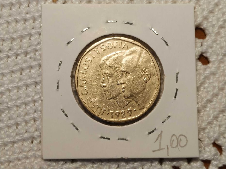 Espanha - moeda de 500 pesetas de 1989