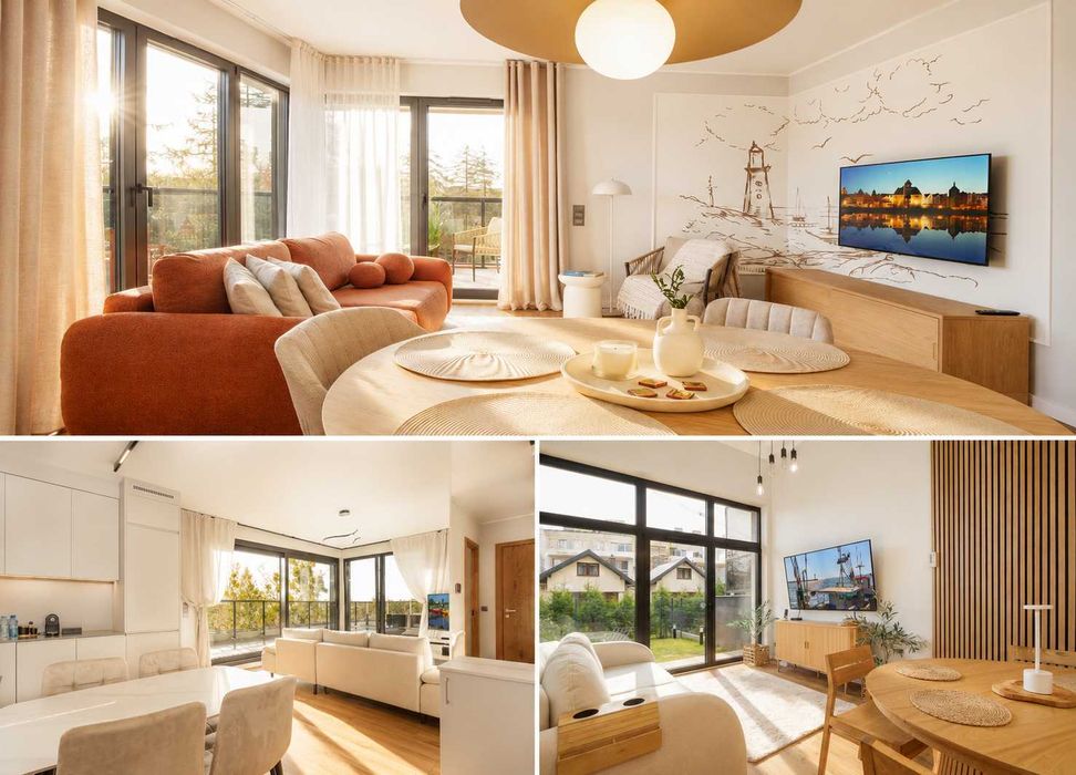 NOWE Apartamenty Place & Space by Primavera Hotele | Jastrzębia Góra | Aneks, osobna sypialnia, balkon, parking i Wifi w cenie, basen, sauna, siłownia