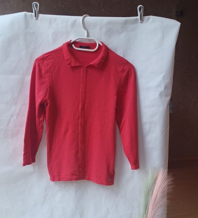Mohito piękny czerwony sweter sweterek S kołnierzyk XS 34 elegancki
