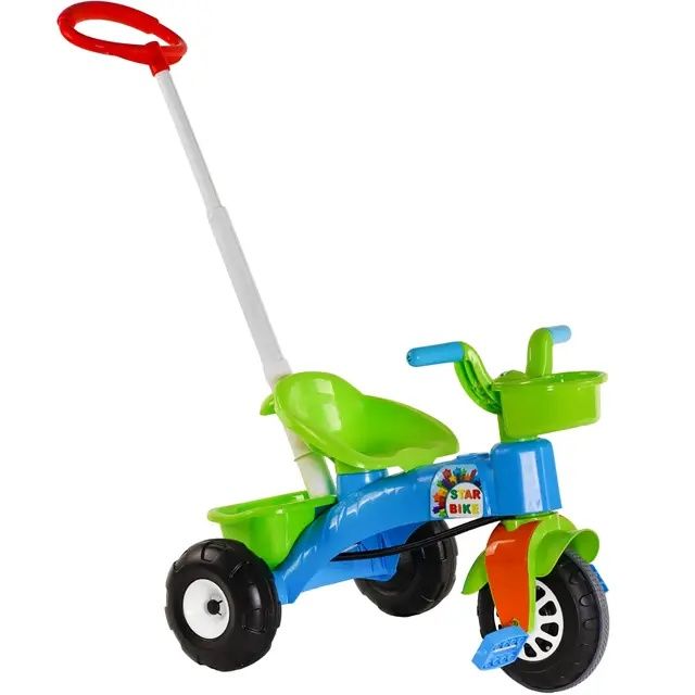 Велосипед трехколесный с ручкой.