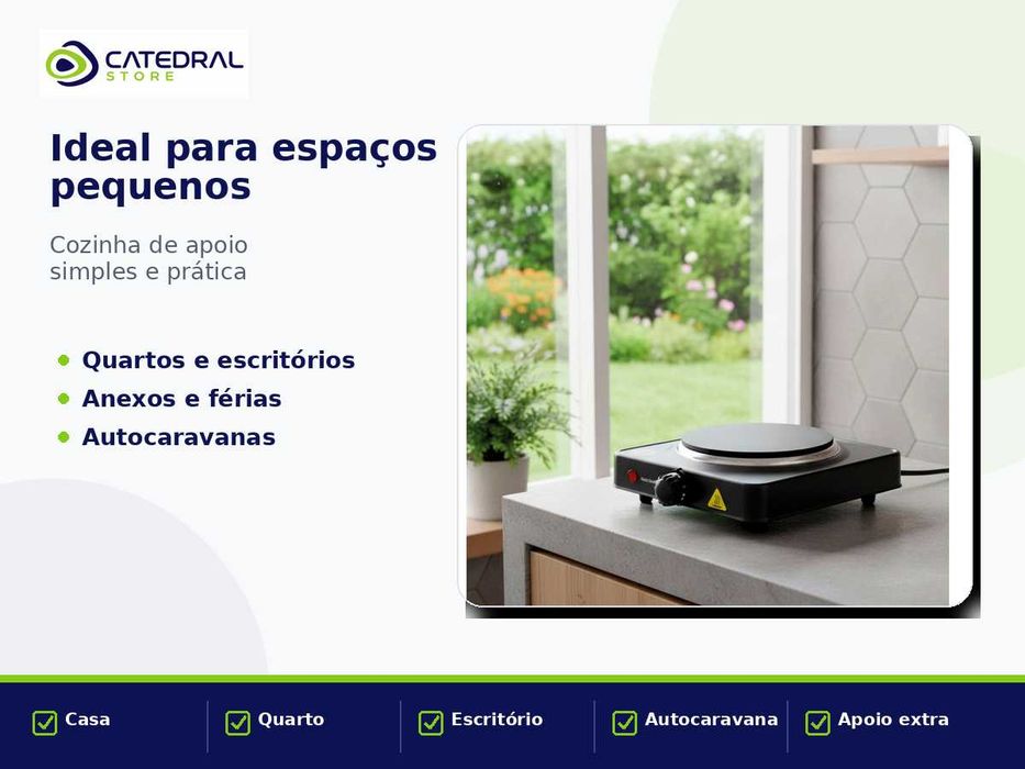 Fogão Elétrico 1 Placa 1000W Melchioni Branco/Preto