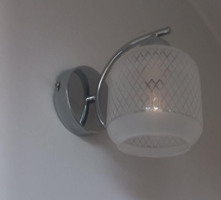 Kinkiety Lampy para 2 kolor srebrny ze szklanym kloszem