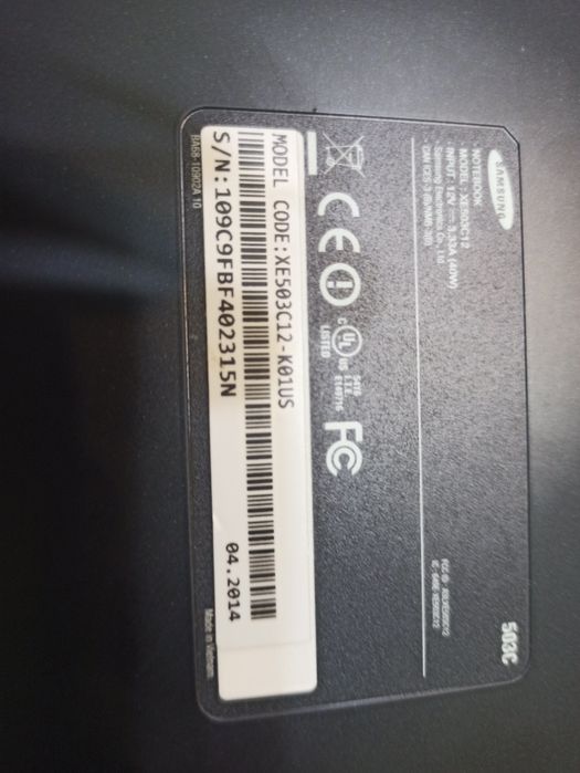 Chromebook samsung model xe503c12