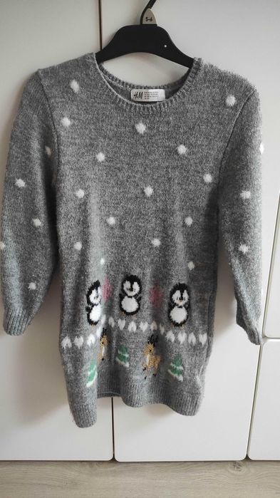 Zimowa tunika - świąteczny sweterek H&M 110/116