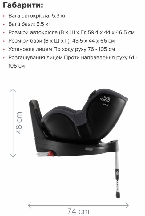 Автокрісло Britax Römer DUALFIX iSENSE (Midnight Grey) зі платформою