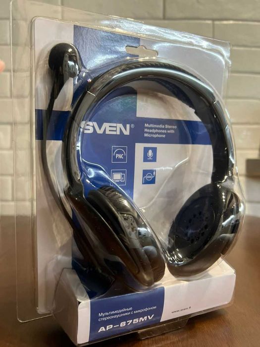 Наушники SVEN AP-675MV с микрофоном черные