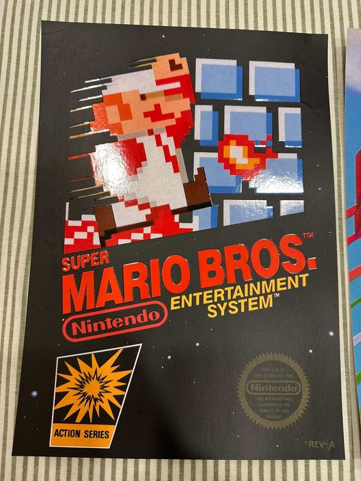 Conjunto de ilustrações A4 em relevo Super Mario Bros.