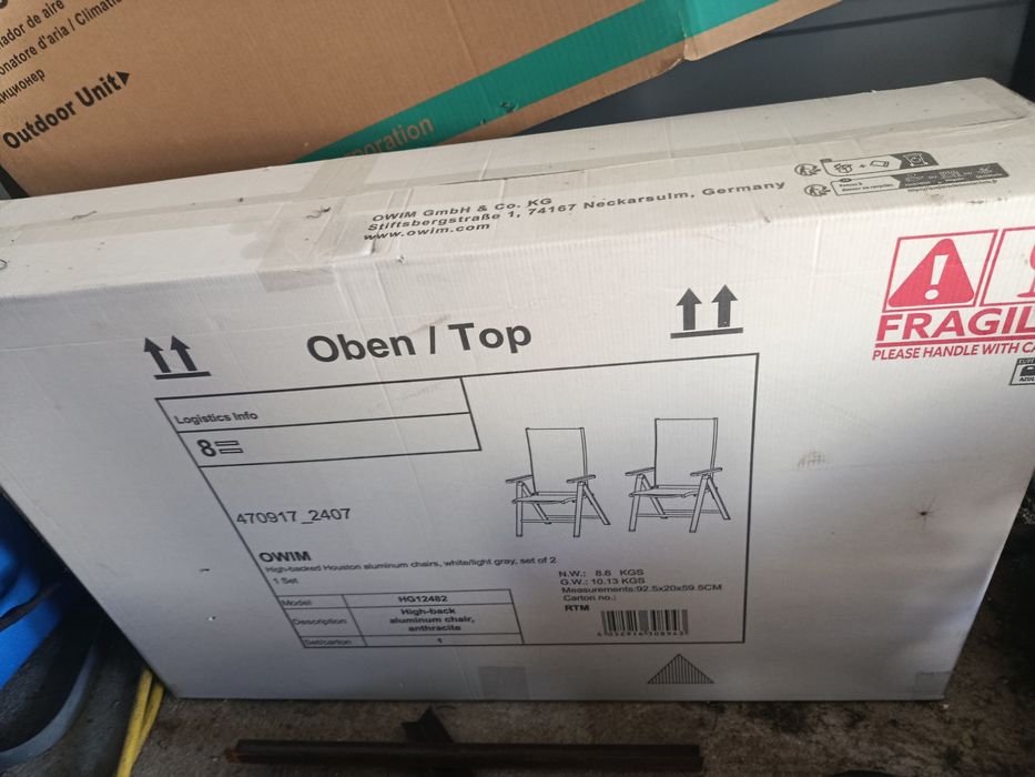 Dwa Krzesła aluminiowe z regulacją oparcia