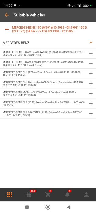 Filtro ar Mercedes W202