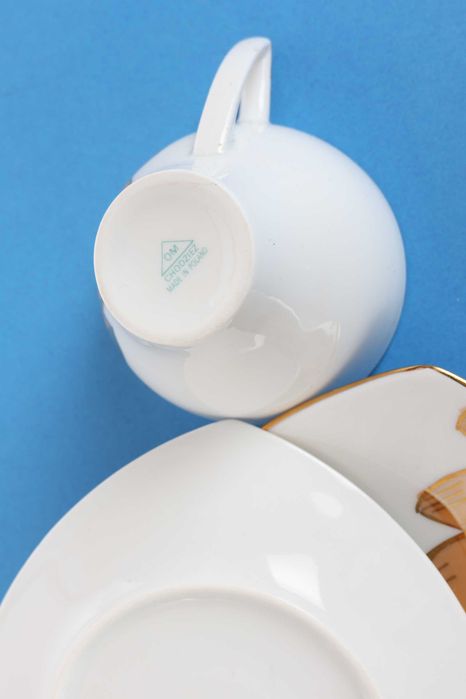 Filiżanka Chodzież porcelana do herbaty, złocona wersja export 3 cz