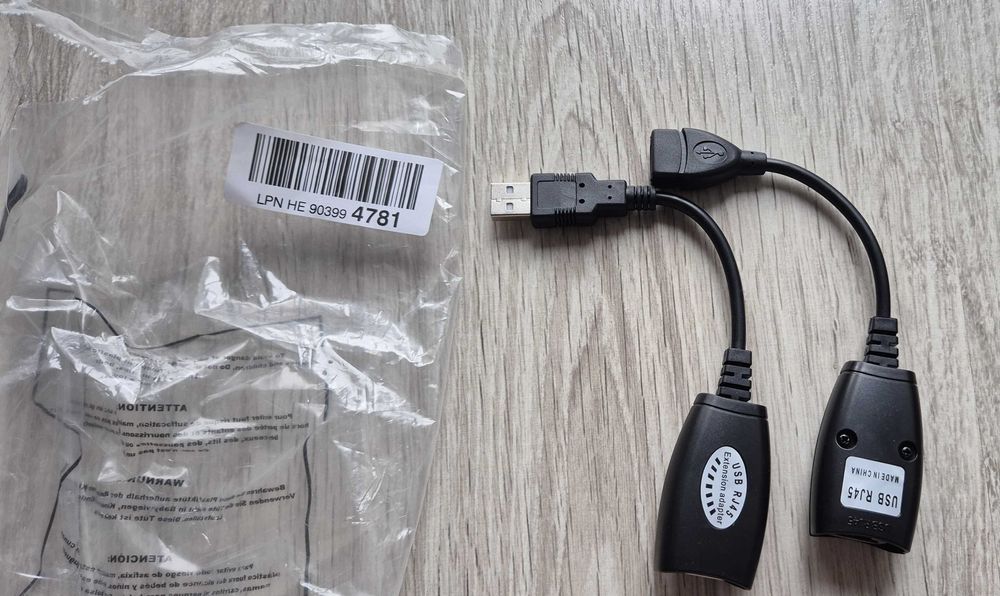 Extender USB po skrętce RJ45 CAT5 5e 6 50m LAN Extender