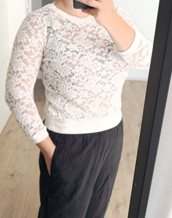 Bluzka koronkowa H&M S