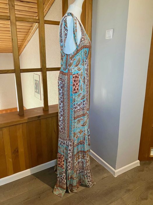 Nowa długa sukienka boho Tezenis wiskoza M/L bandana