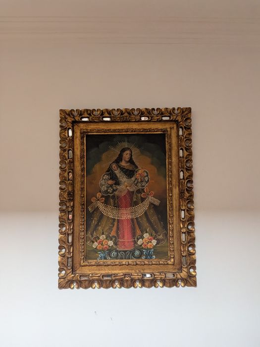 Quadro santo com moldura pintura a óleo