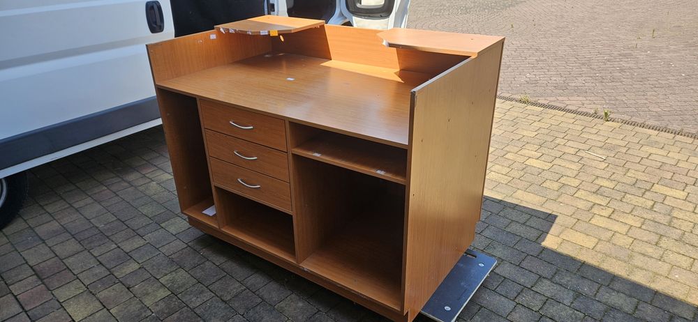 Solidny pulpit magazynowy 150x90cm, biurko spedycyjne STAN BARDZO DOBRY