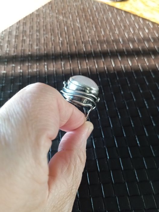 Pierścionek, pierścień, kolos, srebro oksydowane 925.