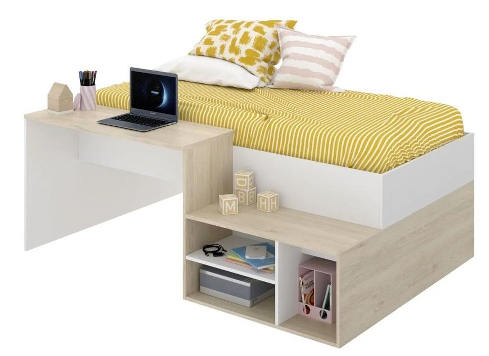 Cama compacta com secretária
