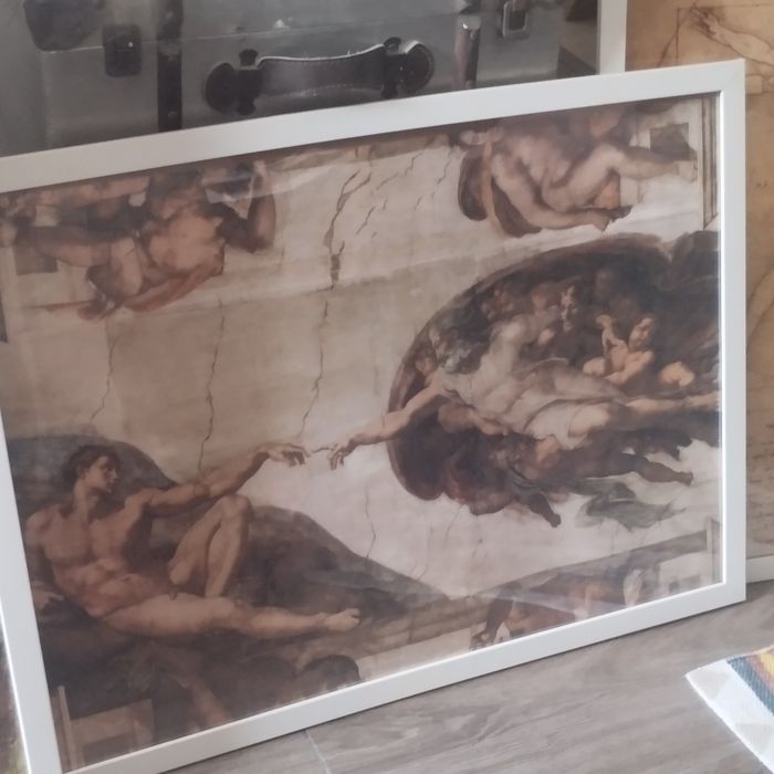 quadros Leonardo daVinci e Miguel Angelo