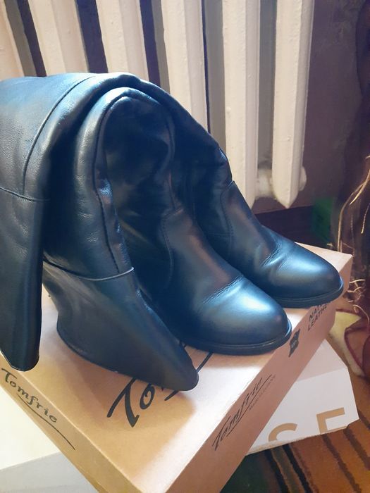 Сапоги кожа цыгейка флис зима