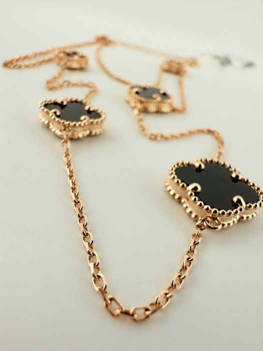Золоті сережки нові / стиль «Van Cleef»