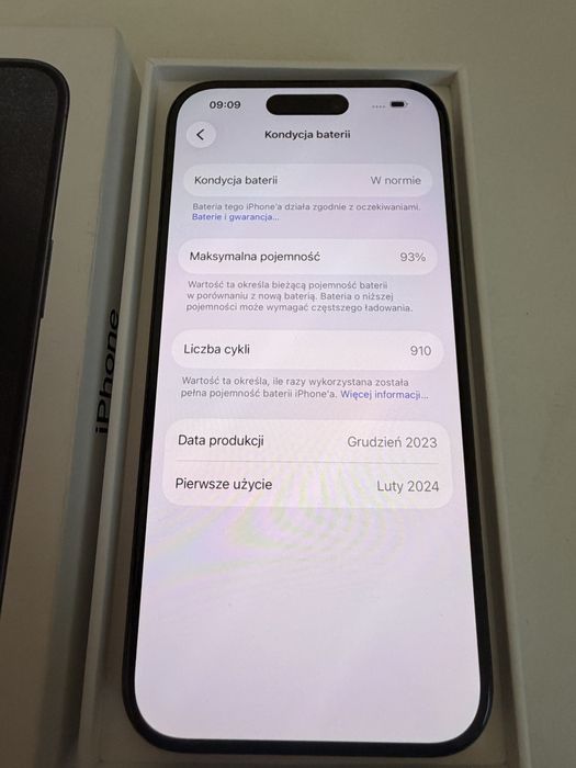 iPhone 15 Pro 128gb Titanium Black Bateria 93%