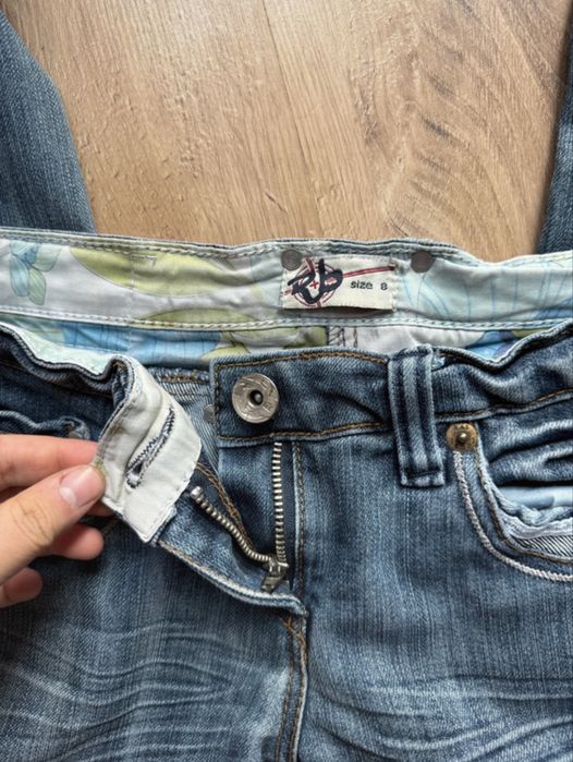 vintage jeans low rise y2k marmurkowe proste nogawki S
